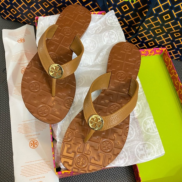 NIB Tory Burch THORA Thumbled Sandals - Picture 2 of 14